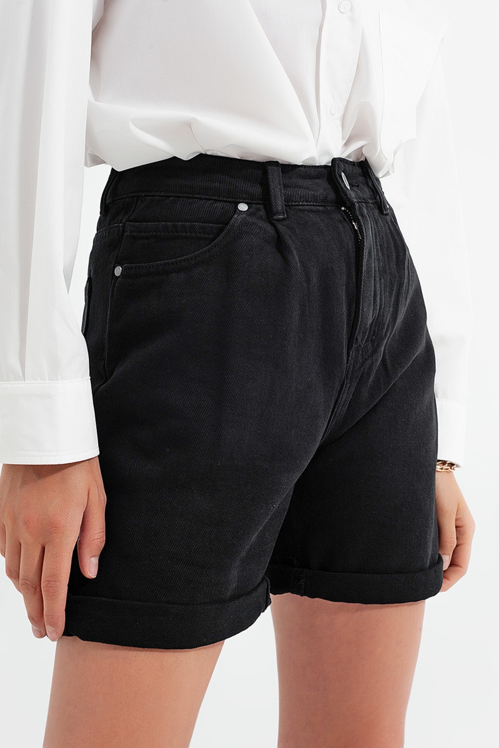 Shorts vaqueros Mom en negro Shorts vaqueros Mom en negro