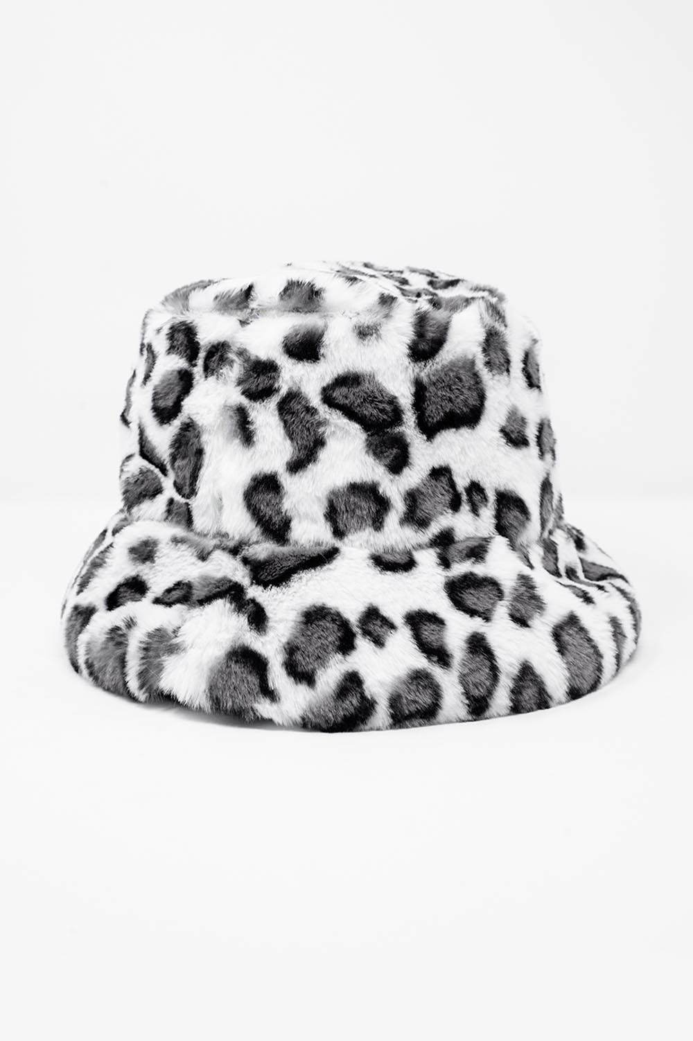 Sombrero de pescador con estampado animal en blanco Sombrero de pescador con estampado animal en blanco
