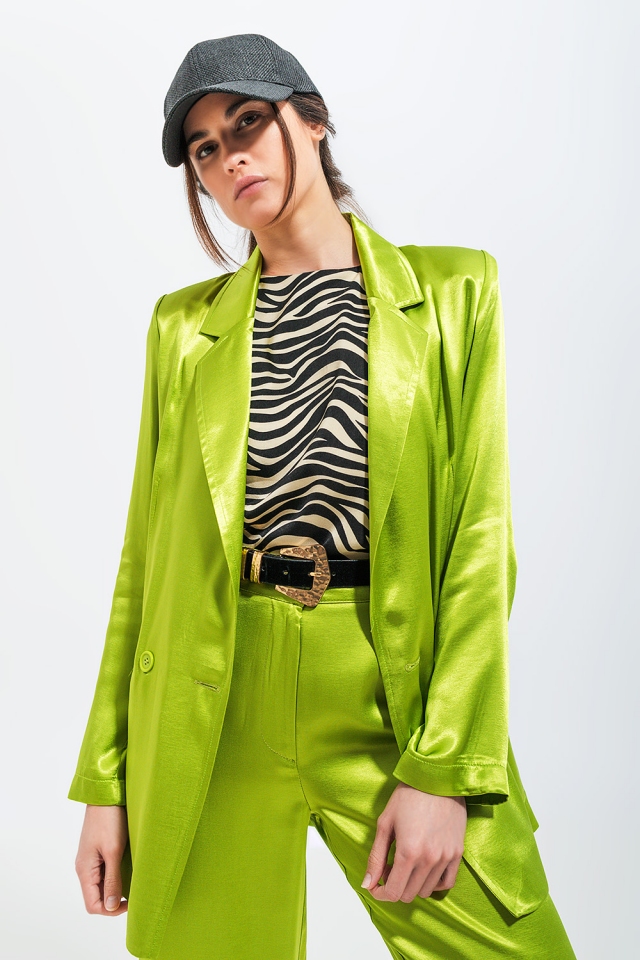 Blazer di raso color verde