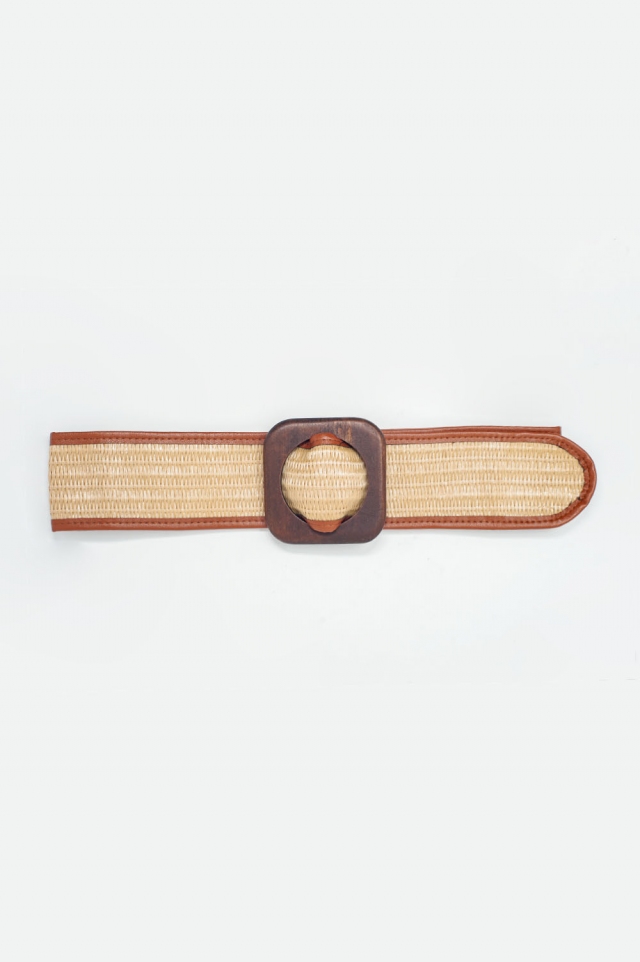 Ceinture taille et hanches avec boucle beige