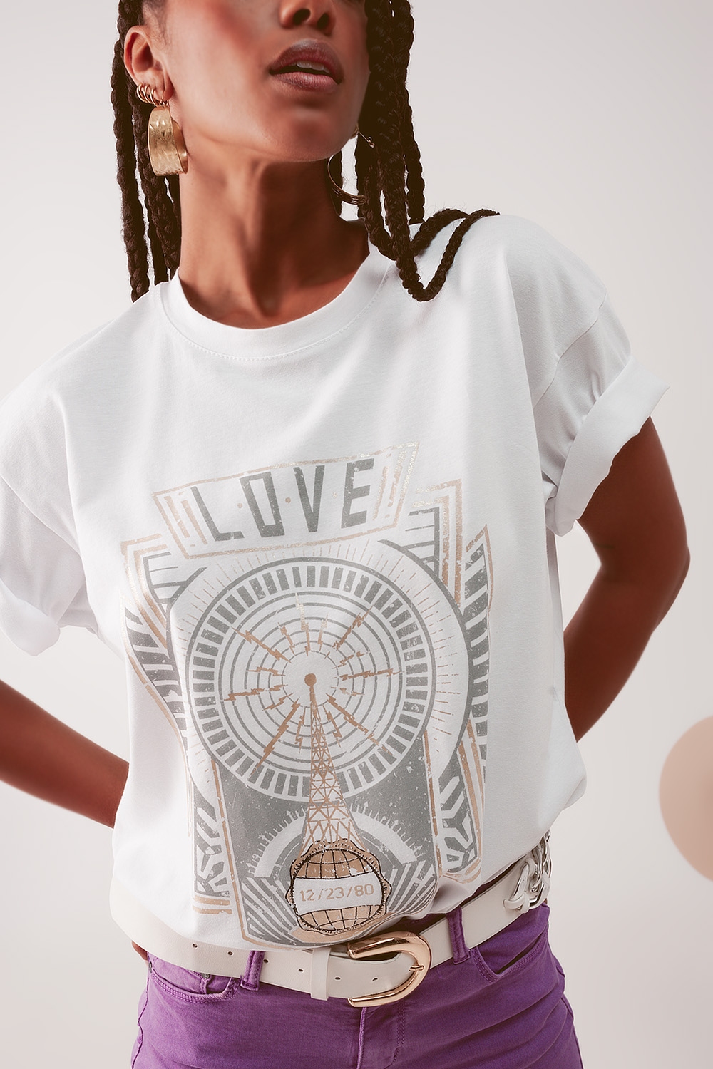 Camiseta blanca con logo vintage Camiseta blanca con logo vintage
