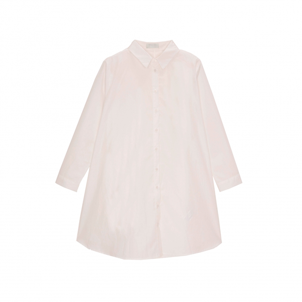 Camisa oversize de popelina en línea A en blanco Camisa oversize de popelina en línea A en blanco