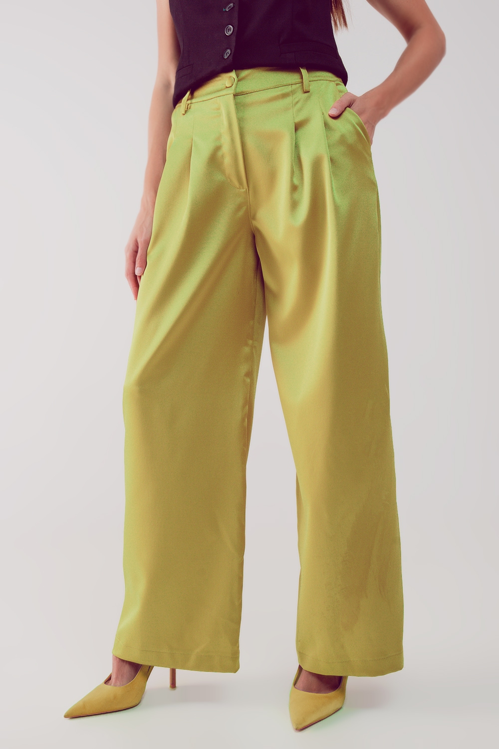 Pantalones palazzo con pinzas en lima