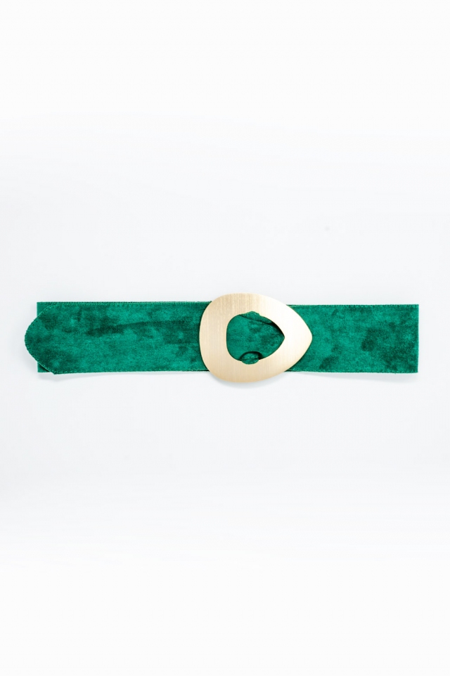 Cintura de camurça em verde com fivela