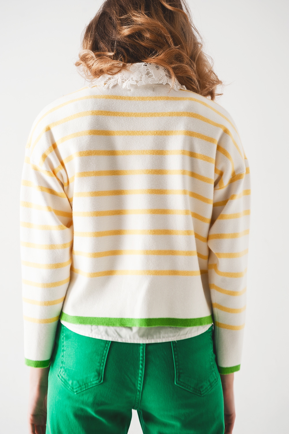 Jersey de rayas en amarillo y blanco Jersey de rayas en amarillo y blanco