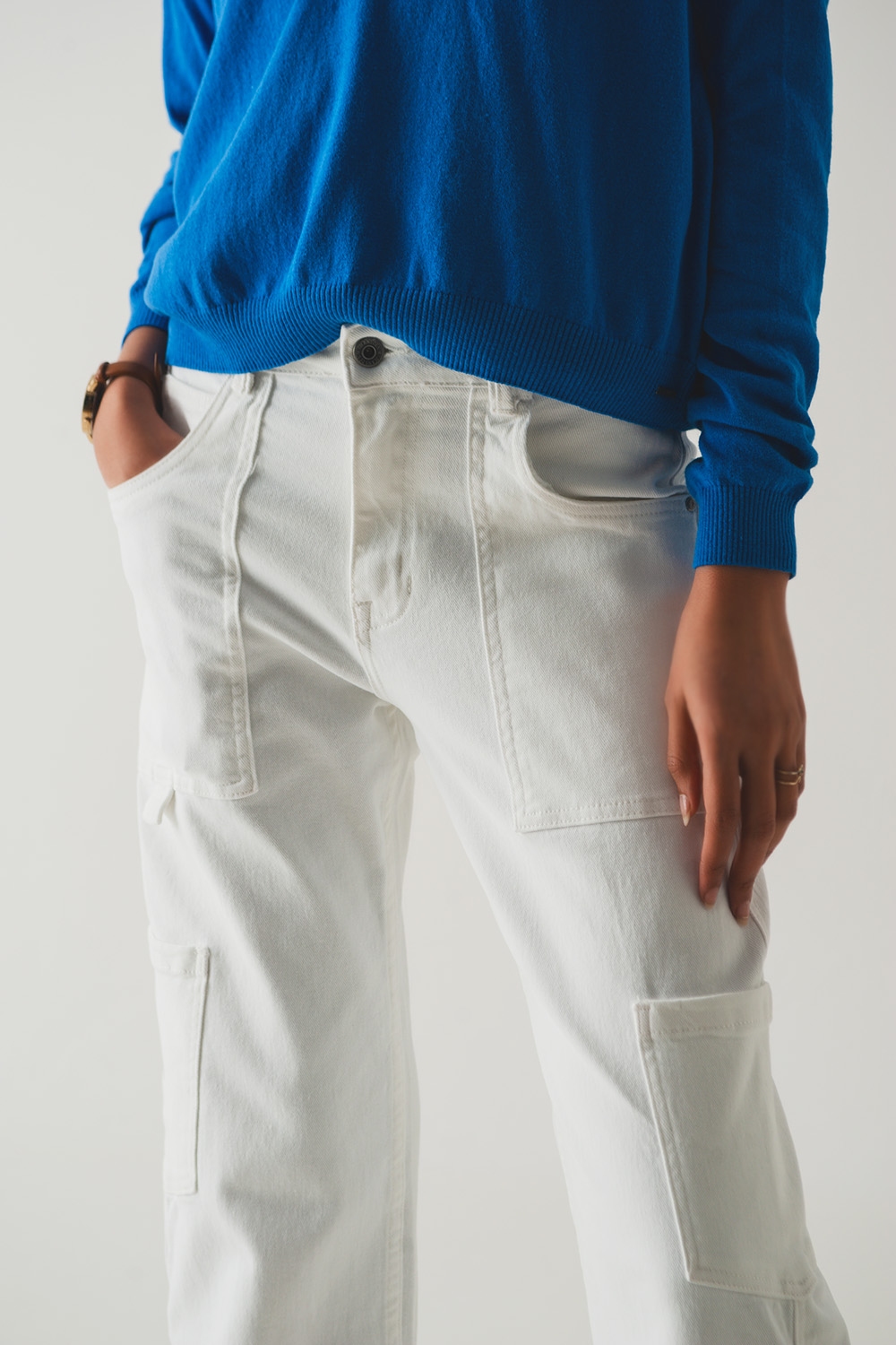 Pantalones cargo en blanco Pantalones cargo en blanco