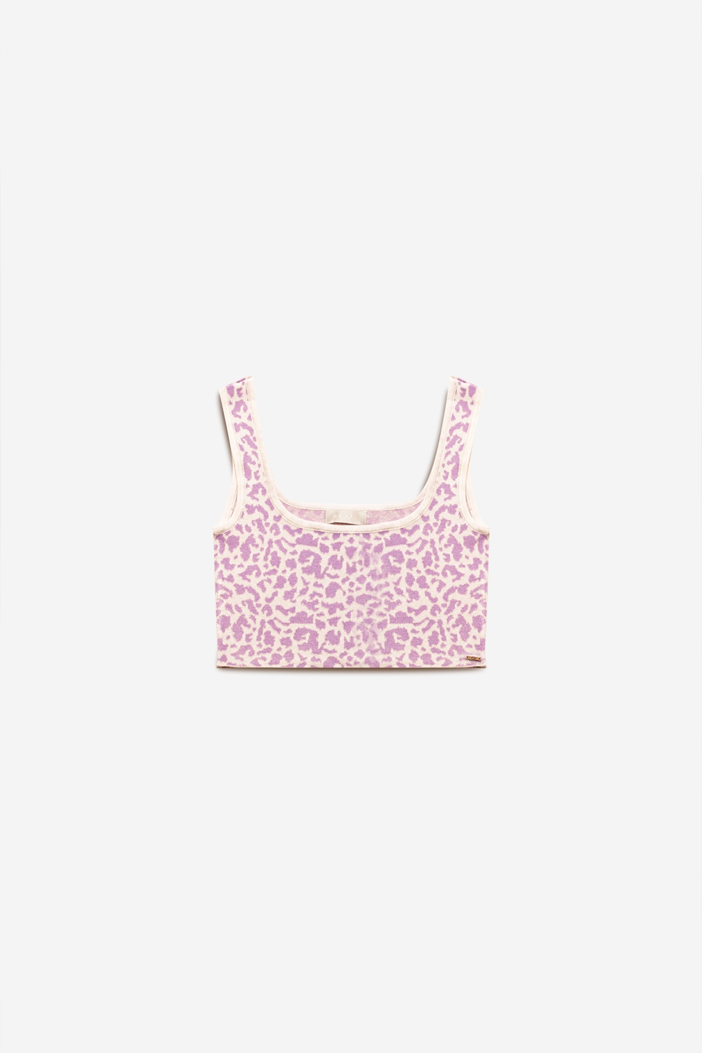 Top punto ligero en estampado animal lila
