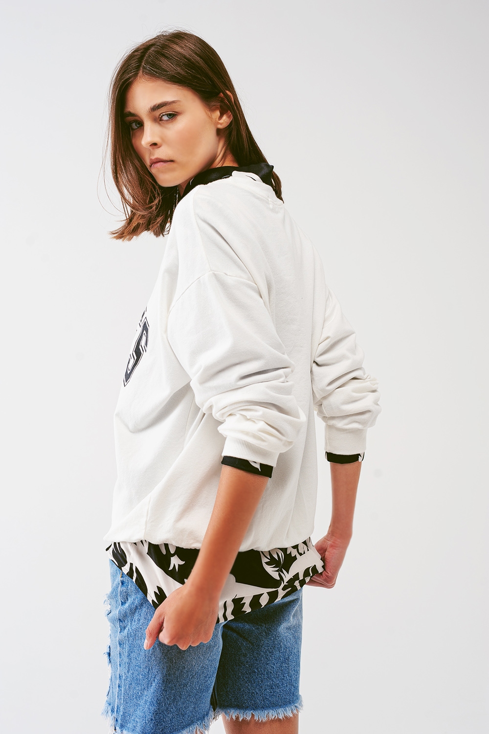 Sudadera holgada con texto de Los Angeles Sudadera holgada con texto de Los Angeles