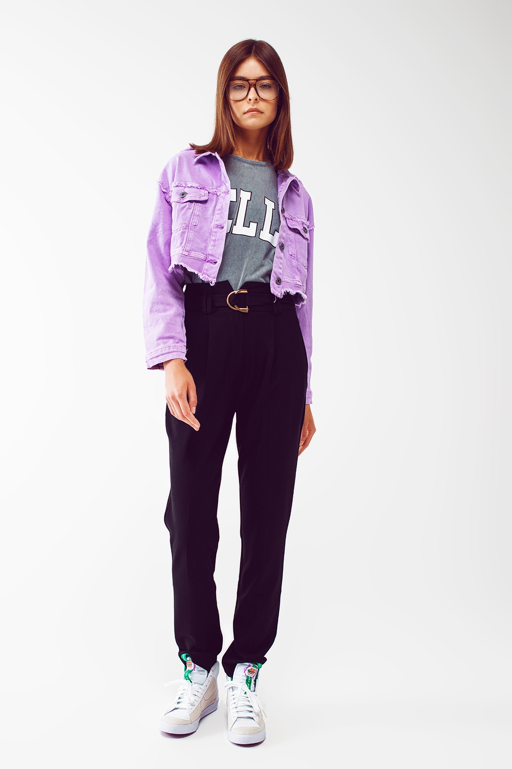 Chaqueta vaquera corta morada Chaqueta vaquera corta morada