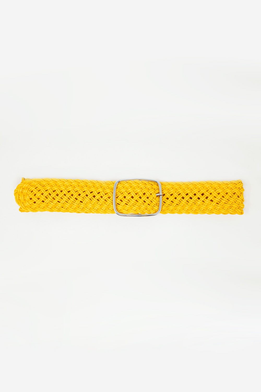 Cinturón amarillo para cintura y cadera con diseño trenzado de estilo años 70 Cinturón amarillo para cintura y cadera con diseño trenzado de estilo años 70