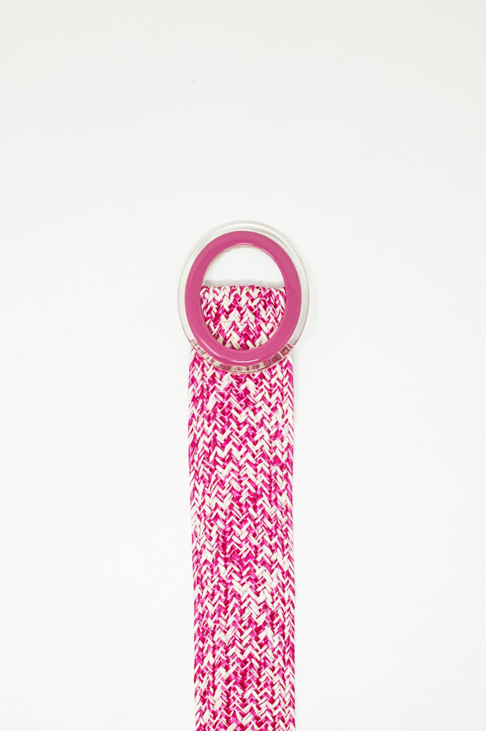 Cinturón trenzado con hebilla redonda en rosa Cinturón trenzado con hebilla redonda en rosa