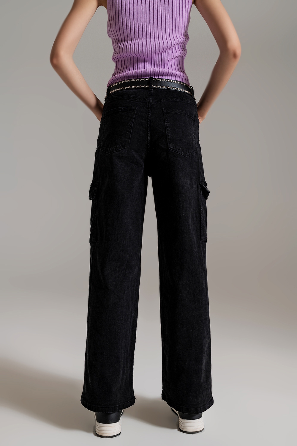 Pantalones cargo rectos en negro Pantalones cargo rectos en negro