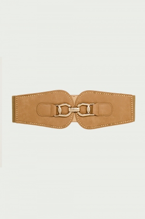 Cinturón camel con banda elástica ajustable