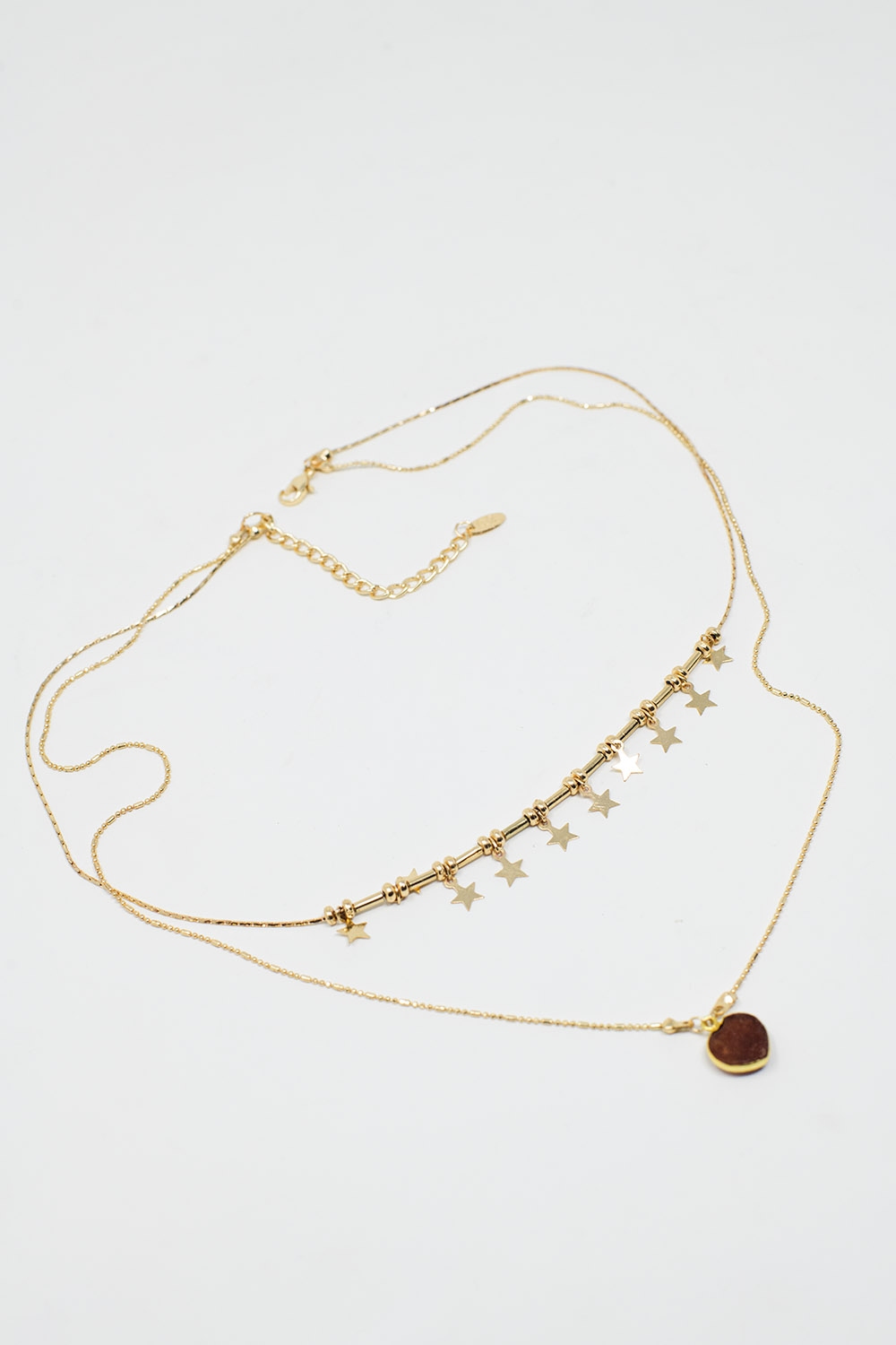 Collar 2 en 1 con colgantes Estrella y Coraz&oacute;n