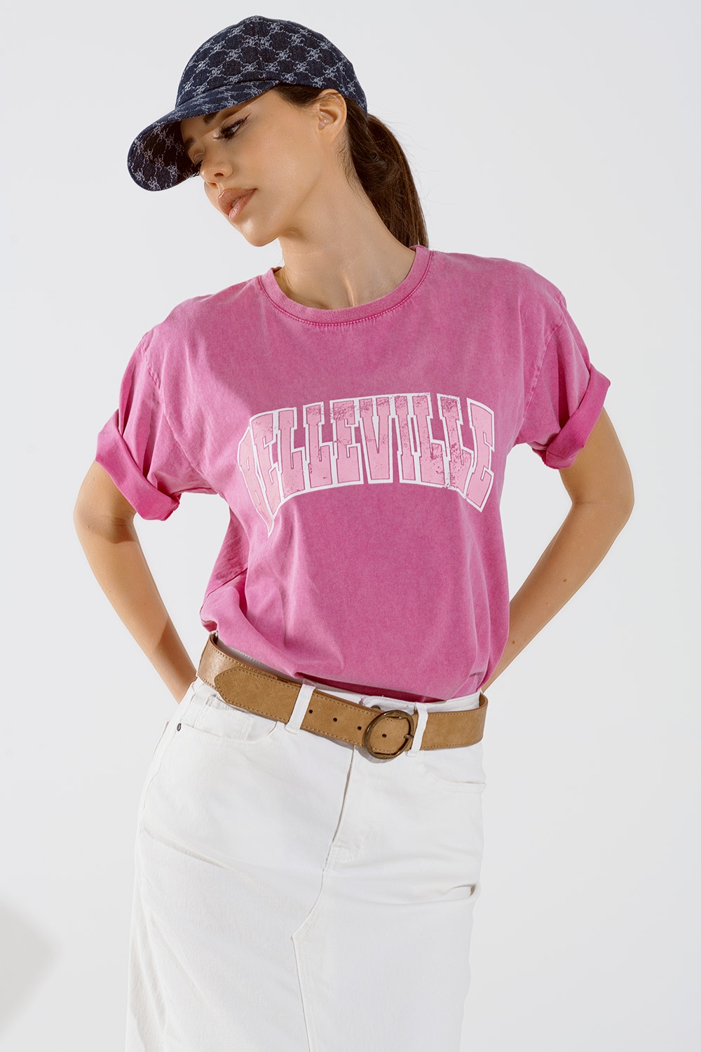 Camiseta Belleville Efecto Lavado Rosa Camiseta Belleville Efecto Lavado Rosa