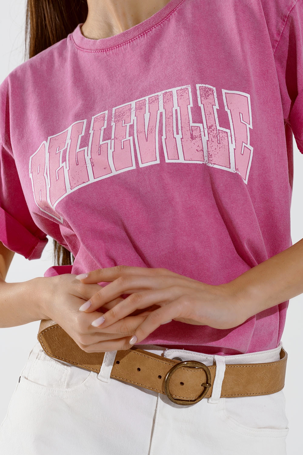 Camiseta Belleville Efecto Lavado Rosa Camiseta Belleville Efecto Lavado Rosa