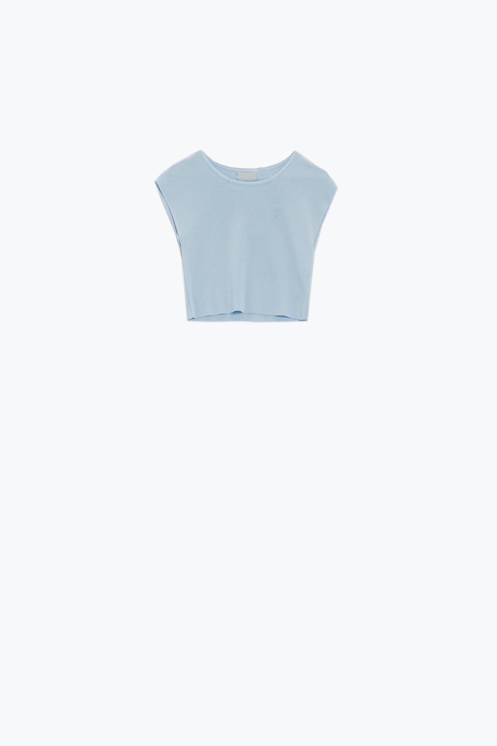 Camiseta de punto con mangas cortas en azul Camiseta de punto con mangas cortas en azul