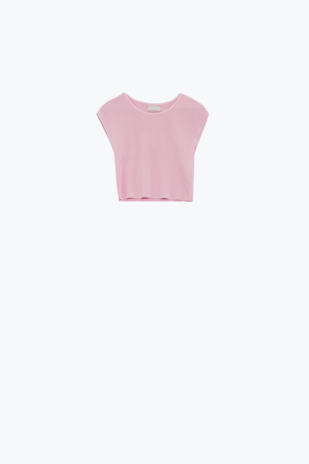 Camiseta de punto con mangas cortas en rosa Camiseta de punto con mangas cortas en rosa