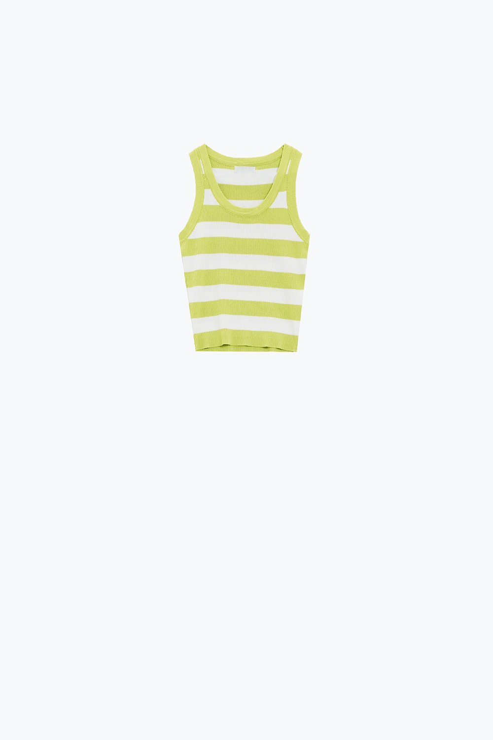 Camiseta de tirantes blanca con rayas anchas en verde lima Camiseta de tirantes blanca con rayas anchas en verde lima