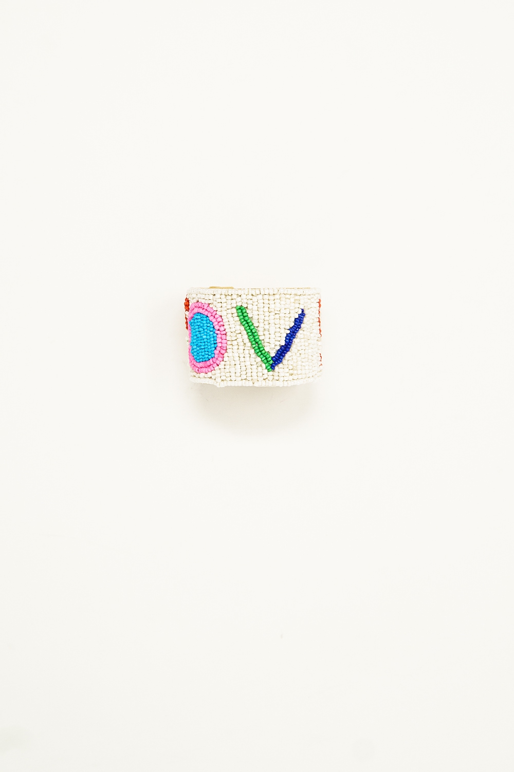 Pulsera Abalorios Abiertos En Blanco Con LOVE