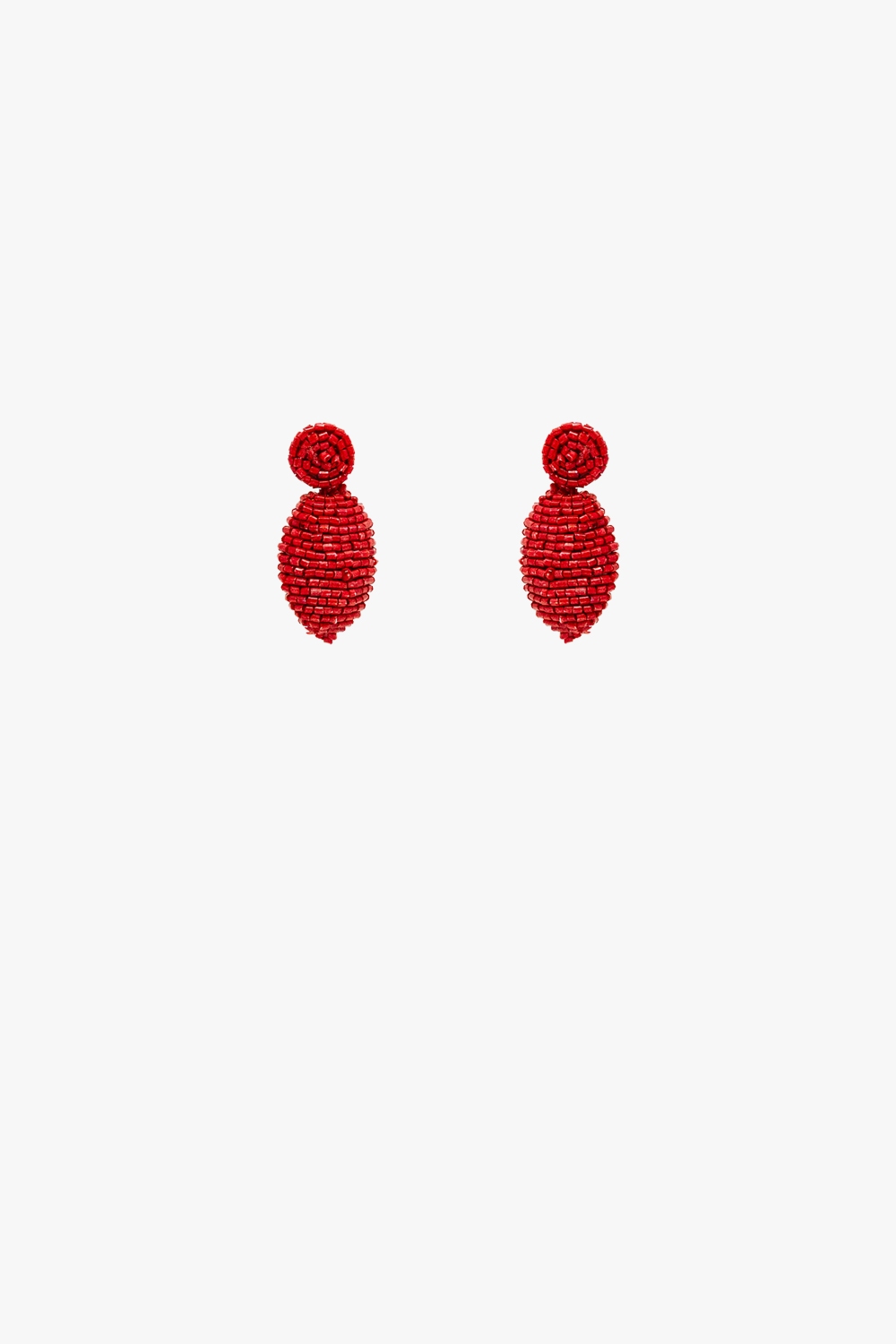 Pendientes de cuentas ovaladas en rojo