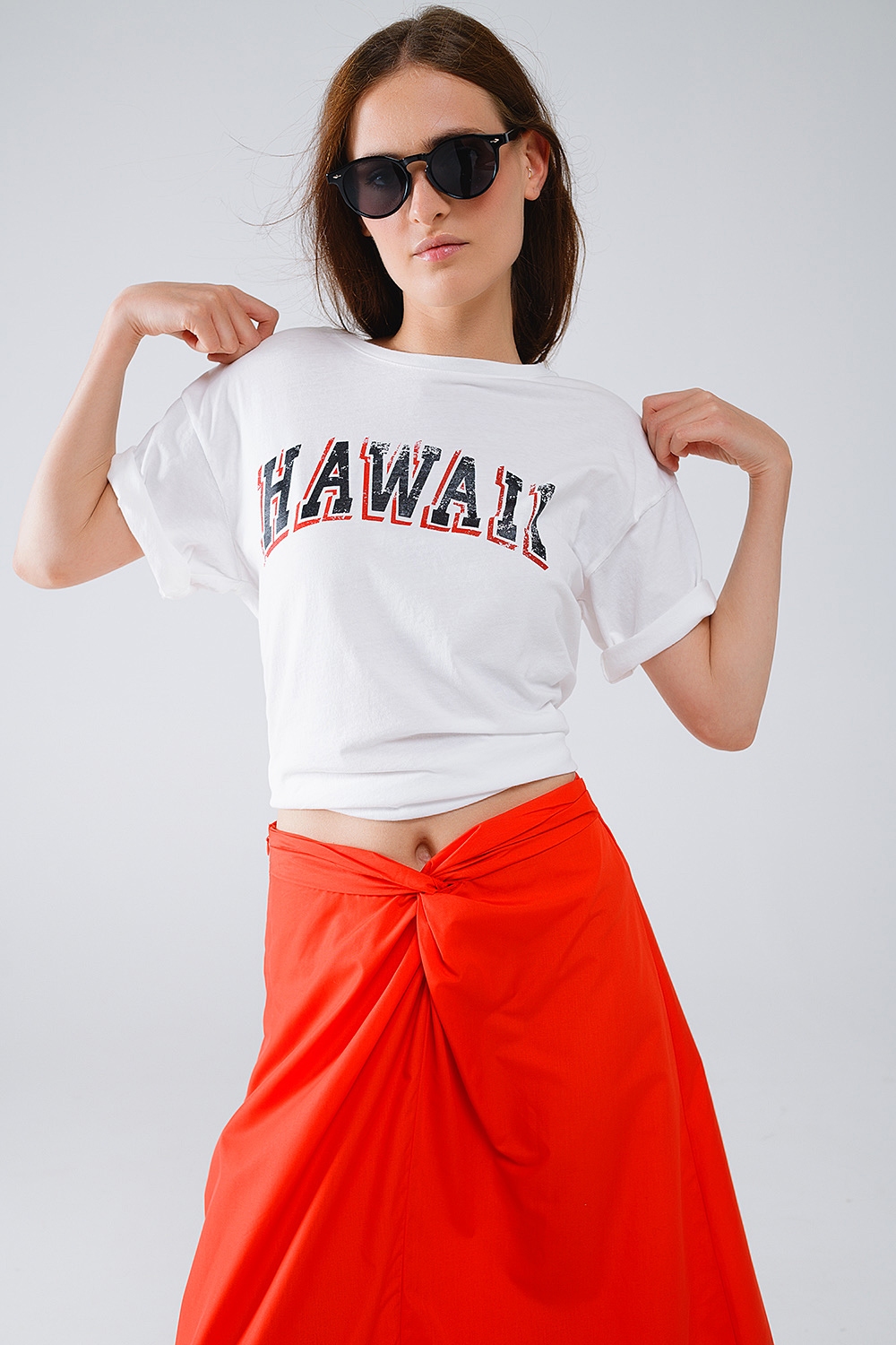 Camiseta Hawaii Efecto Lavado en color blanco Camiseta Hawaii Efecto Lavado en color blanco