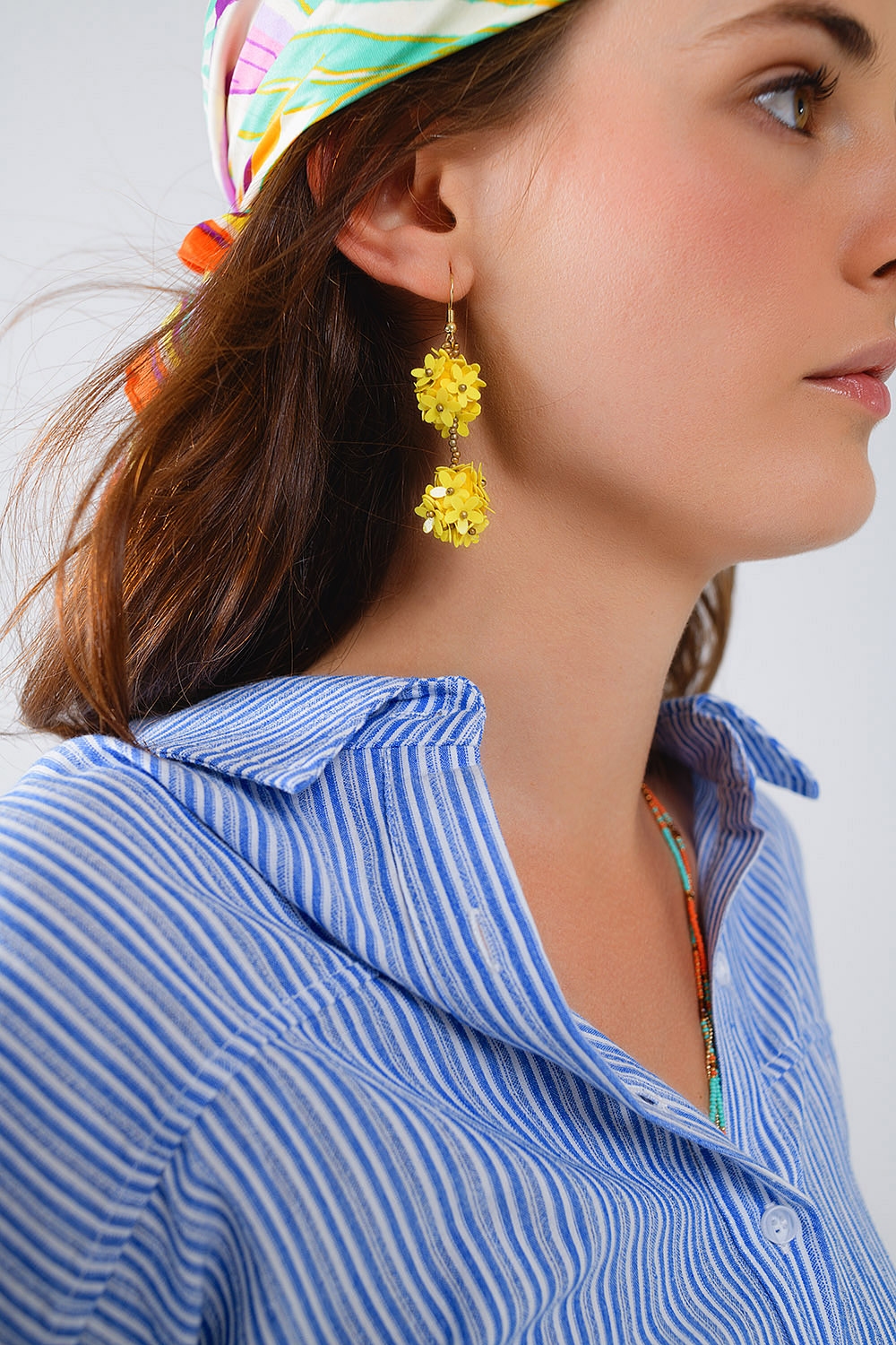 Pendientes flor con margaritas amarillas Pendientes flor con margaritas amarillas