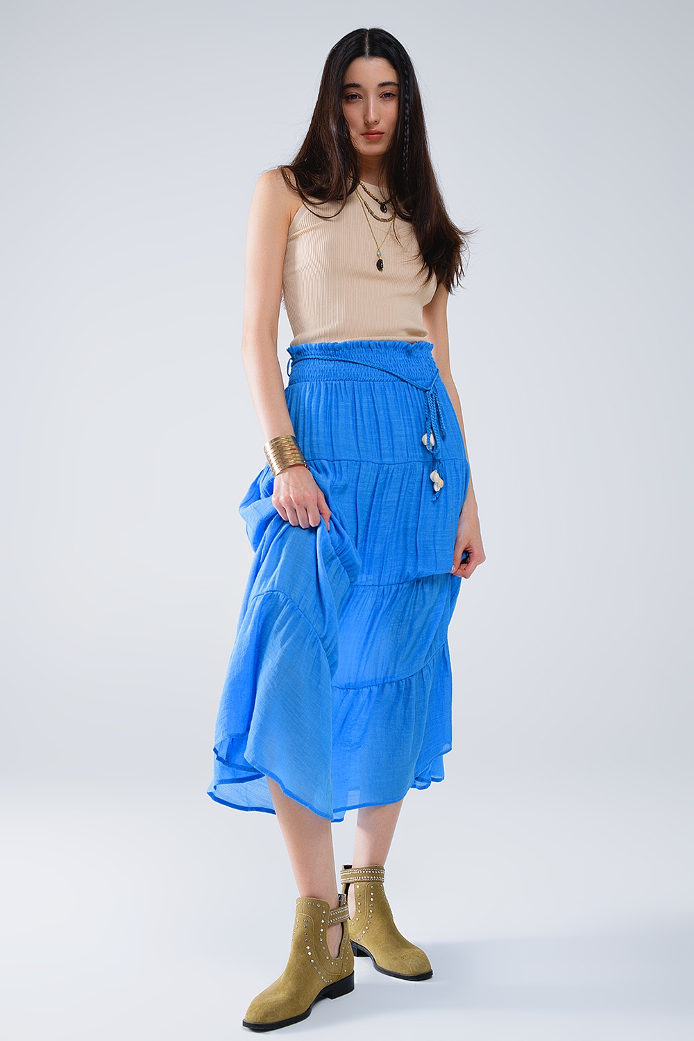 Top de punto sin mangas Beige Top de punto sin mangas Beige