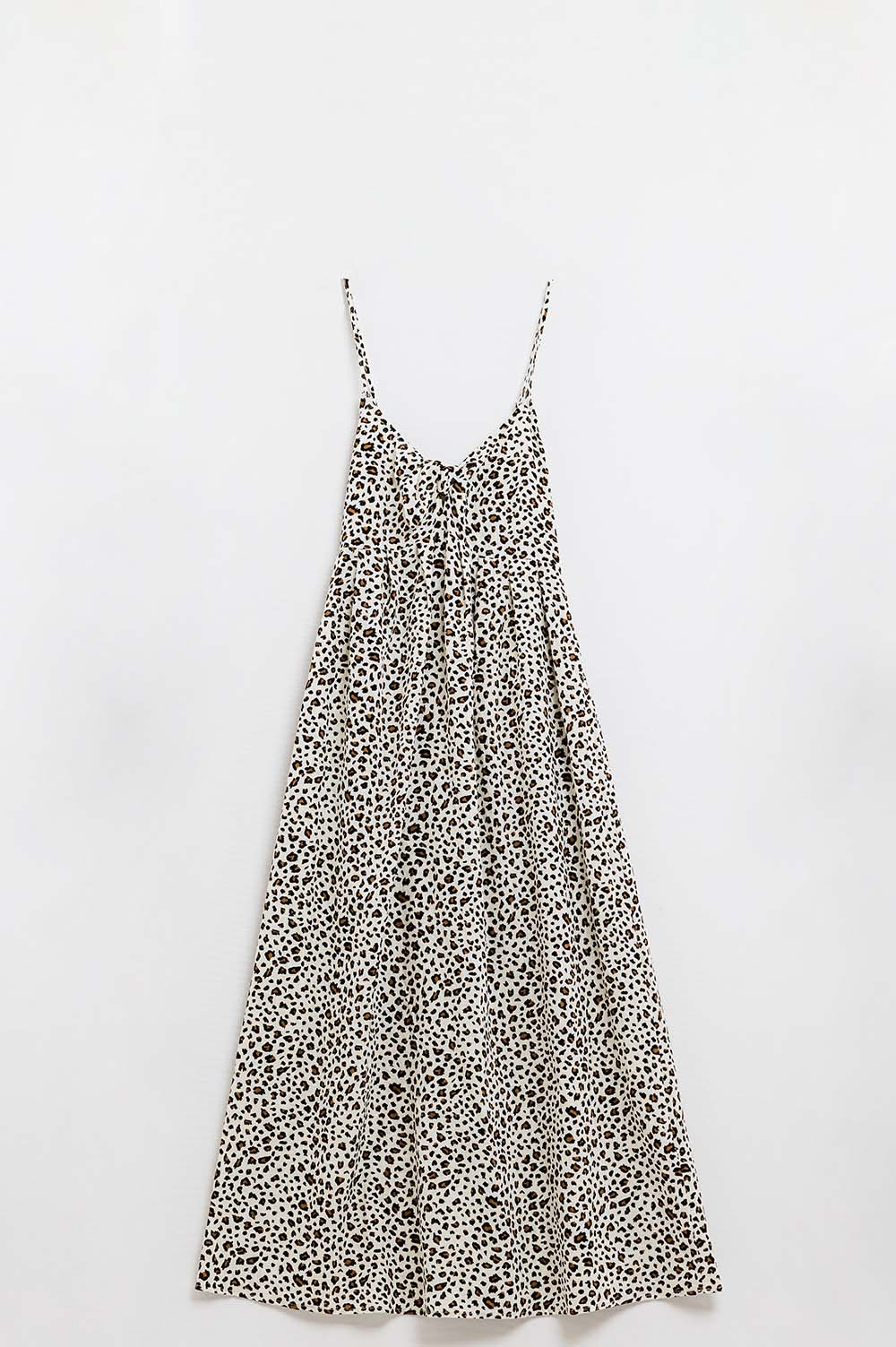 Vestido largo con estampado de leopardo y detalle de nudo Vestido largo con estampado de leopardo y detalle de nudo