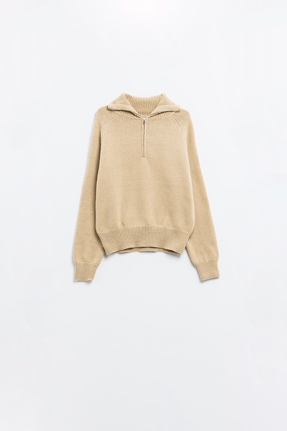 jersey beige con cierre de cremallera jersey beige con cierre de cremallera